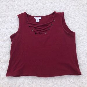 Maroon Crop Top